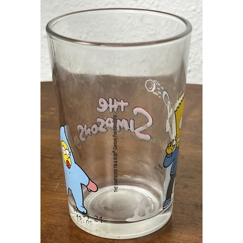Simpsons Drinking Juice‎ Glass Bart Baby Maggie Rare Promo 2021 Slingshot Snow